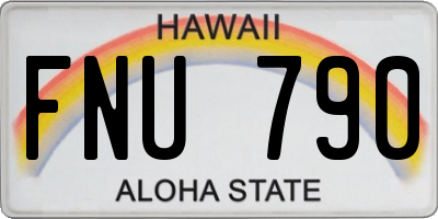 HI license plate FNU790