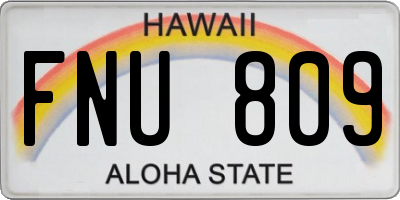 HI license plate FNU809