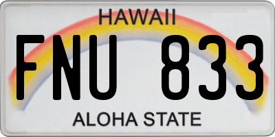 HI license plate FNU833