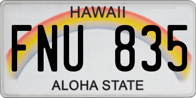HI license plate FNU835