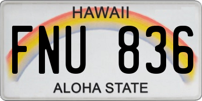 HI license plate FNU836