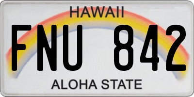 HI license plate FNU842