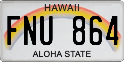 HI license plate FNU864
