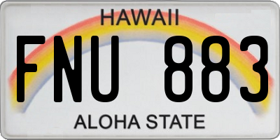 HI license plate FNU883