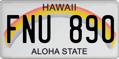 HI license plate FNU890