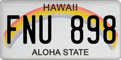 HI license plate FNU898