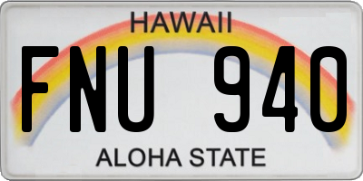HI license plate FNU940