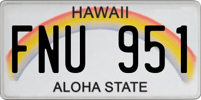 HI license plate FNU951