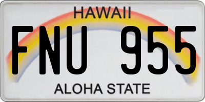 HI license plate FNU955