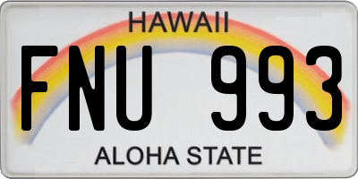 HI license plate FNU993