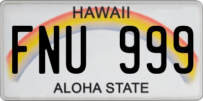 HI license plate FNU999