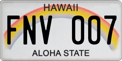 HI license plate FNV007