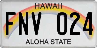 HI license plate FNV024