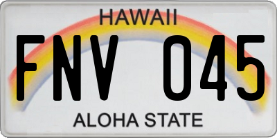 HI license plate FNV045
