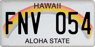 HI license plate FNV054