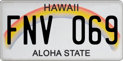 HI license plate FNV069