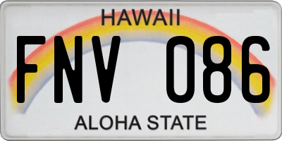 HI license plate FNV086
