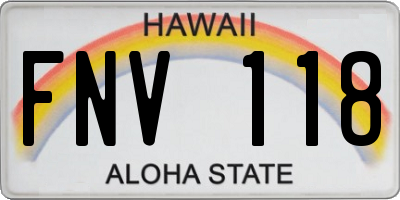 HI license plate FNV118