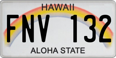 HI license plate FNV132