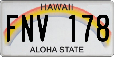 HI license plate FNV178