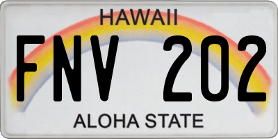 HI license plate FNV202