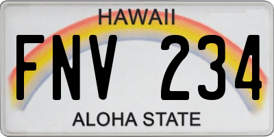 HI license plate FNV234