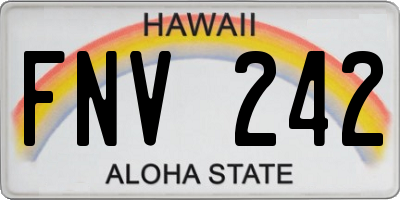 HI license plate FNV242