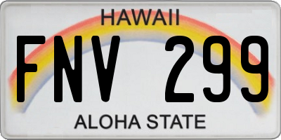 HI license plate FNV299