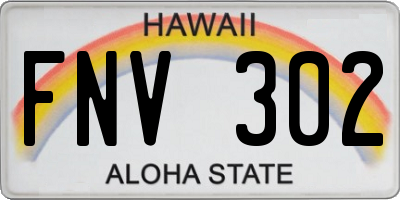 HI license plate FNV302