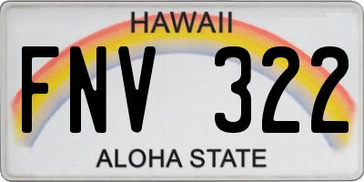HI license plate FNV322