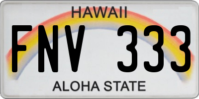 HI license plate FNV333