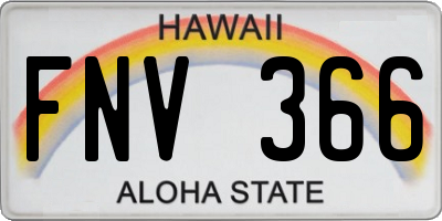 HI license plate FNV366