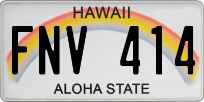 HI license plate FNV414