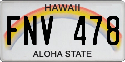 HI license plate FNV478