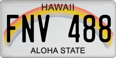 HI license plate FNV488