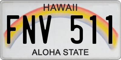 HI license plate FNV511