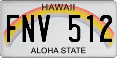 HI license plate FNV512