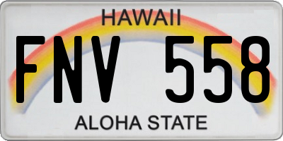 HI license plate FNV558