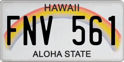 HI license plate FNV561
