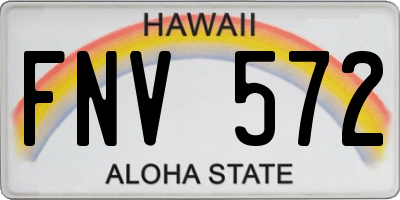 HI license plate FNV572