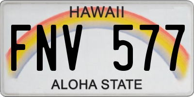 HI license plate FNV577