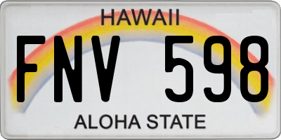 HI license plate FNV598