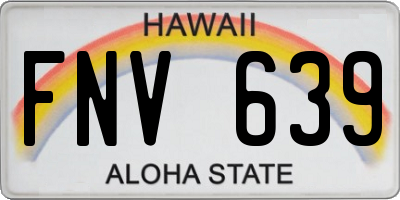 HI license plate FNV639