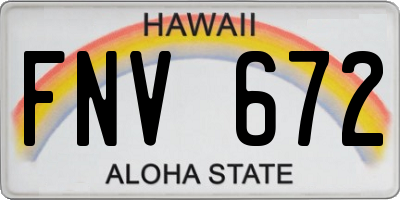 HI license plate FNV672