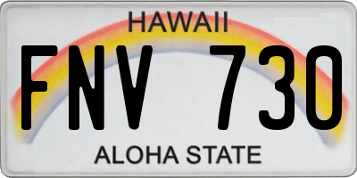 HI license plate FNV730