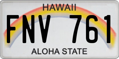 HI license plate FNV761