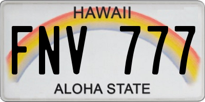 HI license plate FNV777