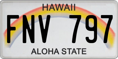 HI license plate FNV797