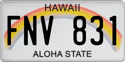 HI license plate FNV831
