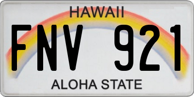 HI license plate FNV921